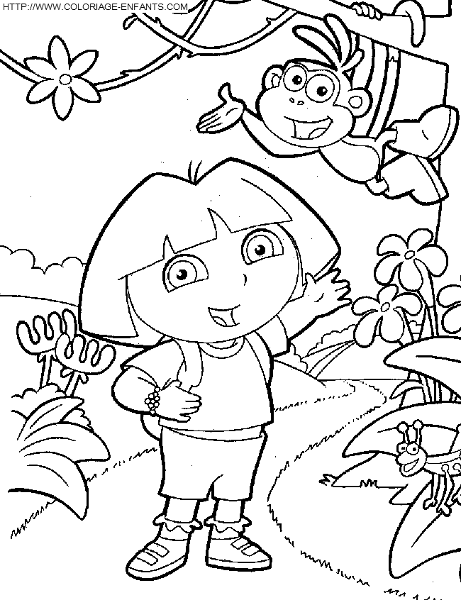 coloriage dora babouche