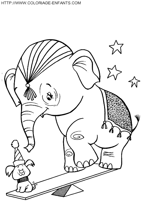 coloriage elephants