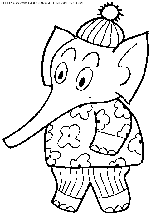 coloriage elephants