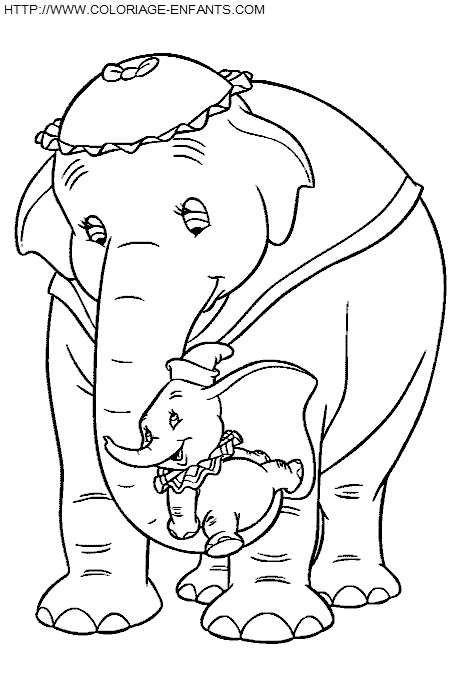 coloriage elephants