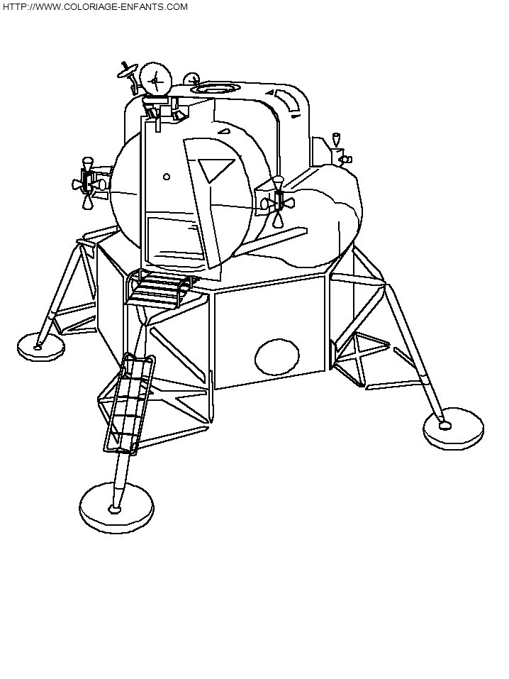 coloriage espace transport lunaire