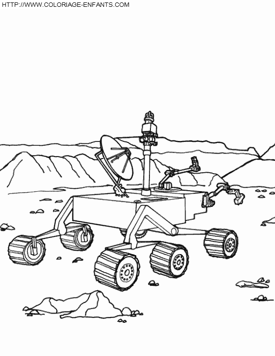 coloriage espace transport robotise