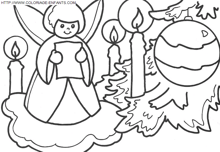 coloriage Fetes Noel Anges