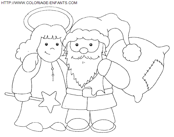 coloriage Fetes Noel Anges
