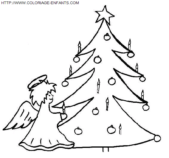 coloriage Fetes Noel Anges