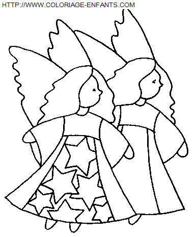 coloriage Fetes Noel Anges