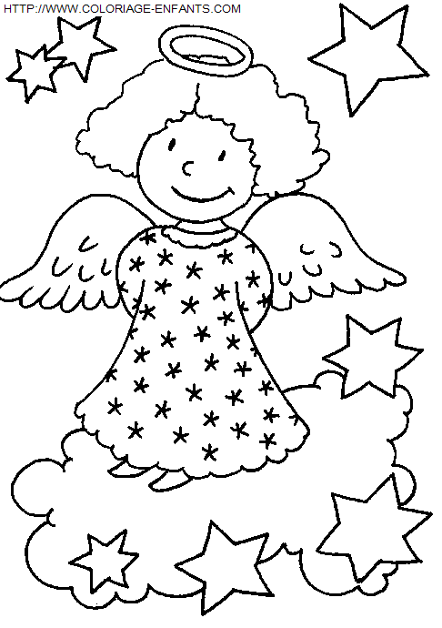 coloriage Fetes Noel Anges