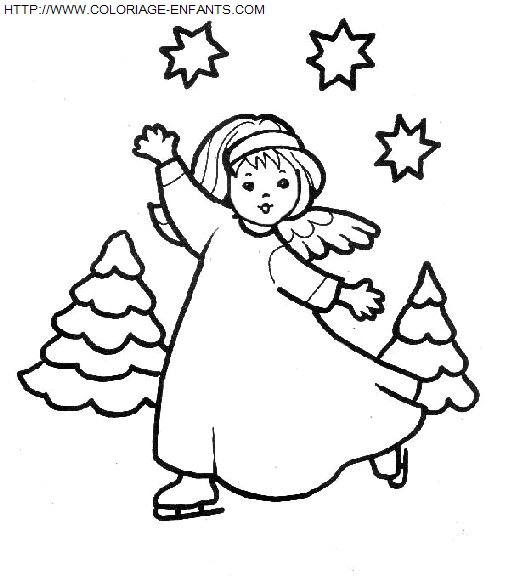 coloriage Fetes Noel Anges