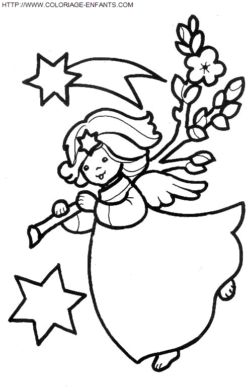 coloriage Fetes Noel Anges