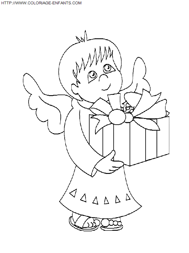 coloriage Fetes Noel Anges