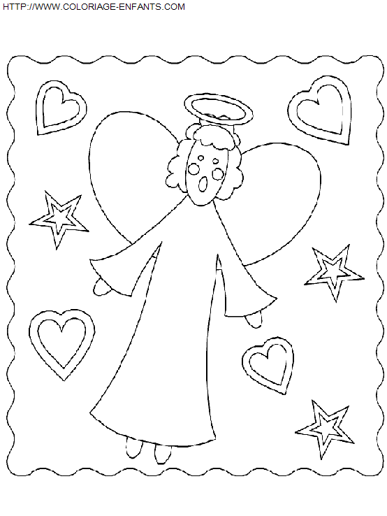 coloriage Fetes Noel Anges