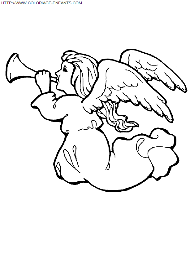 Coloriage Fetes Noel Anges, déjà 1587 fois imprimés