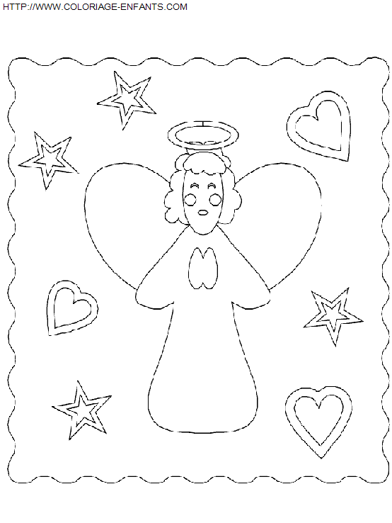 coloriage Fetes Noel Anges