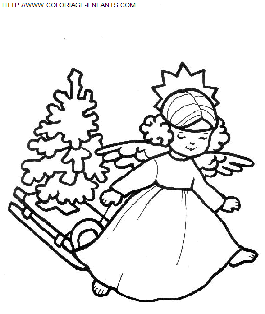 coloriage Fetes Noel Anges