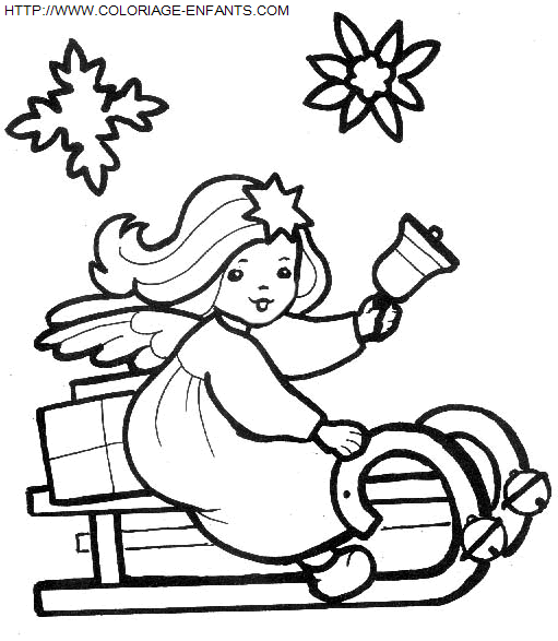 coloriage Fetes Noel Anges