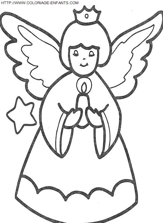 coloriage Fetes Noel Anges