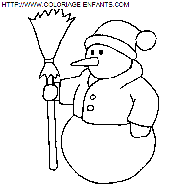 coloriage Fetes Noel Bonhomme Neige