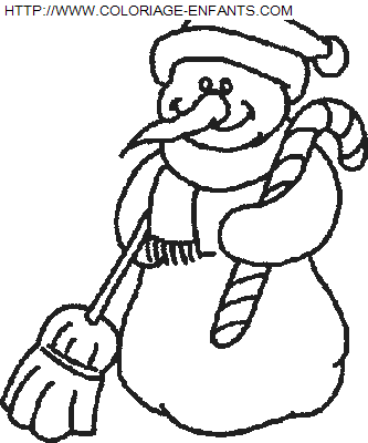 coloriage Fetes Noel Bonhomme Neige