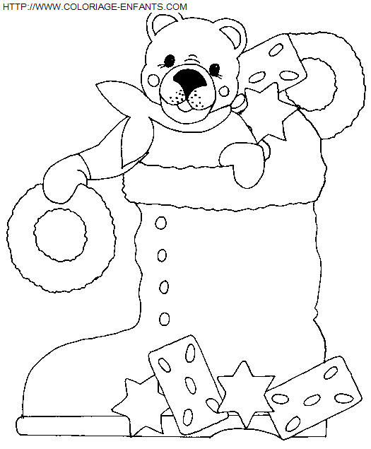 Coloriage Fetes Noel Bottes, déjà 1672 fois imprimés