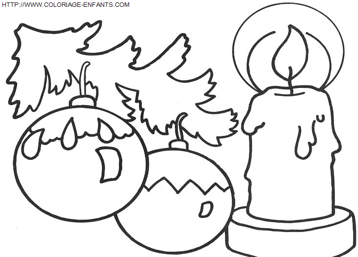coloriage Fetes Noel Bougies