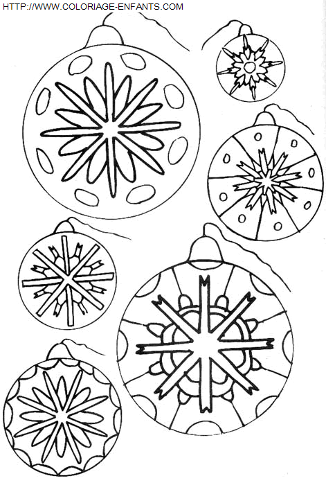 coloriage Fetes Noel Boules