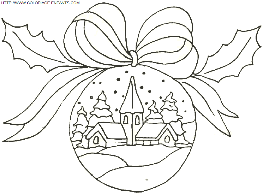 coloriage Fetes Noel Boules