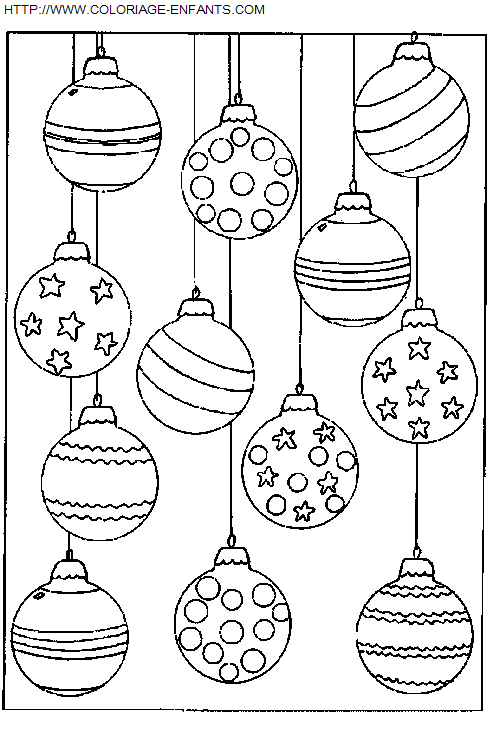 coloriage Fetes Noel Boules