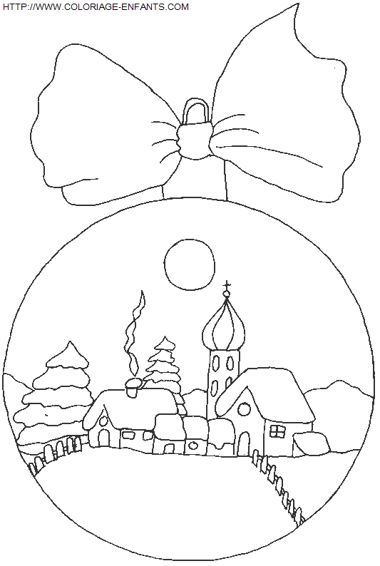 coloriage Fetes Noel Boules