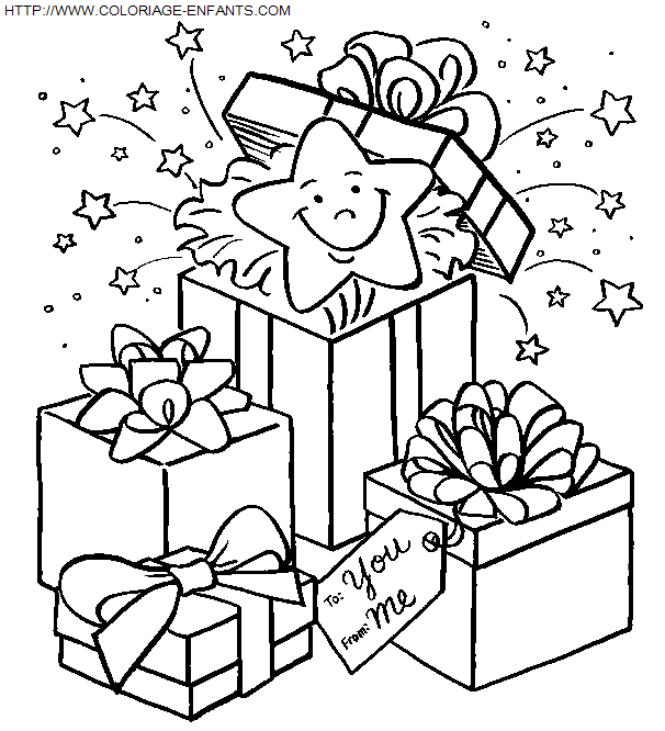 coloriage Fetes Noel Cadeaux