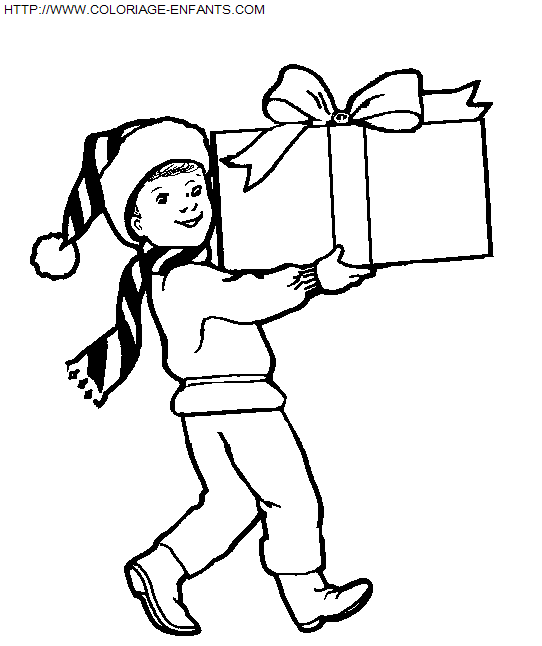 coloriage Fetes Noel Cadeaux