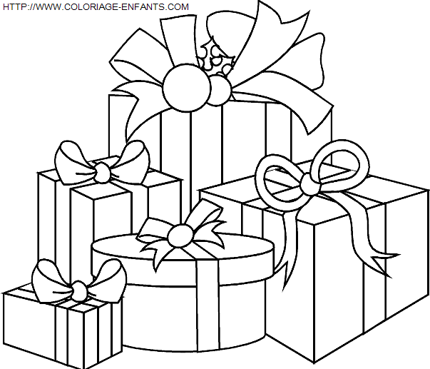 coloriage Fetes Noel Cadeaux