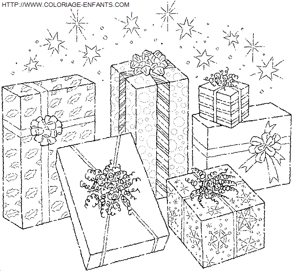 coloriage Fetes Noel Cadeaux