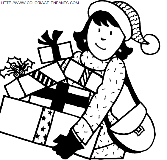 coloriage Fetes Noel Cadeaux