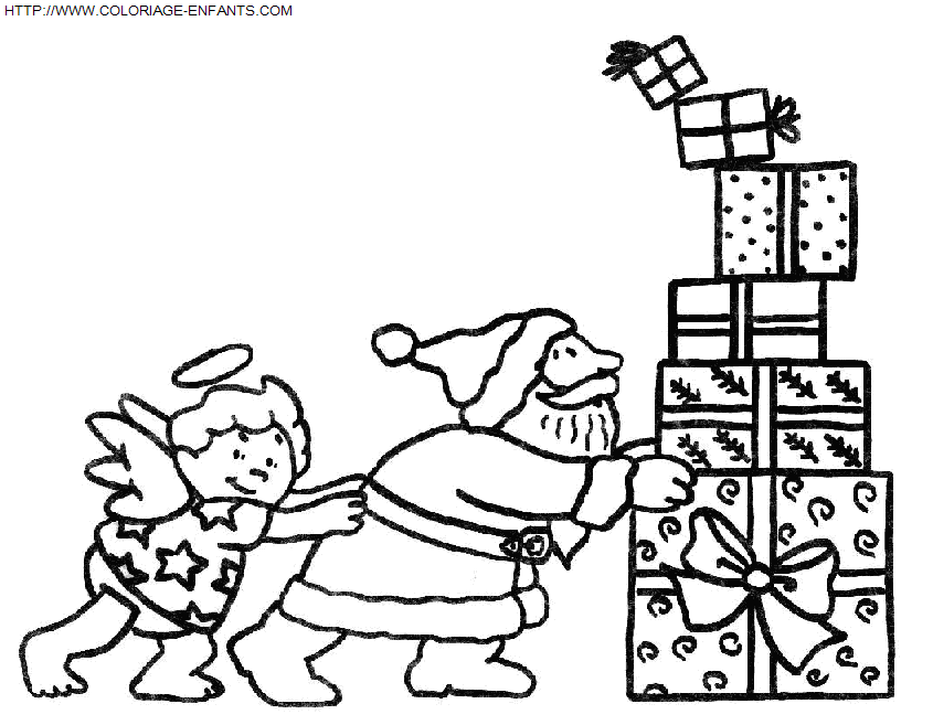 coloriage Fetes Noel Cadeaux