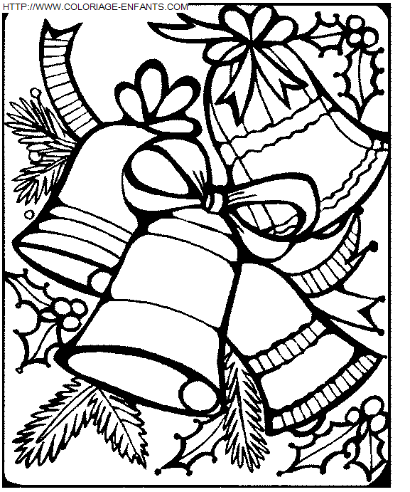 coloriage Fetes Noel Cloches