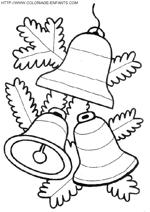 coloriage Fetes Noel Cloches