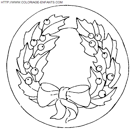 coloriage Fetes Noel Couronnes