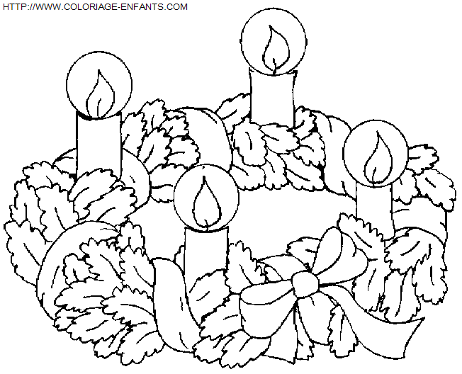 coloriage Fetes Noel Couronnes