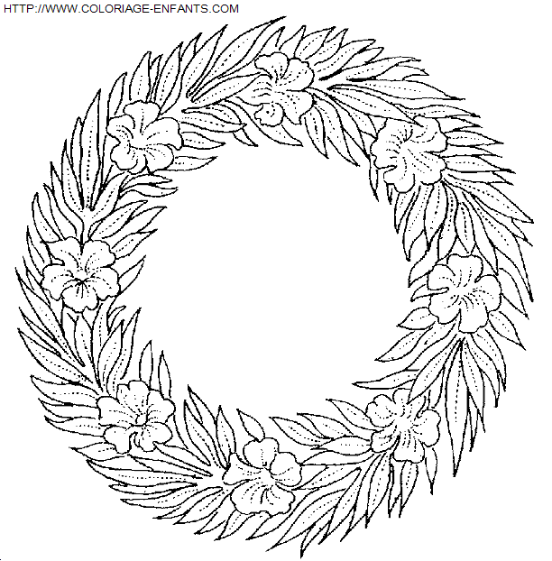 coloriage Fetes Noel Couronnes