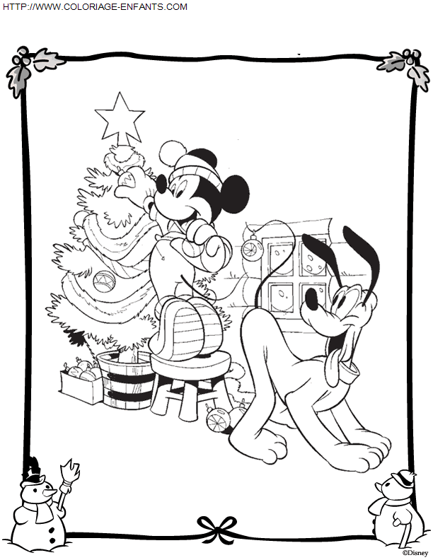 coloriage Fetes Noel Disney