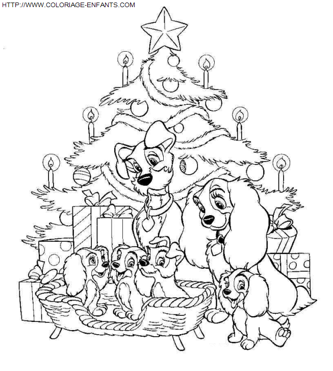 coloriage Fetes Noel Disney