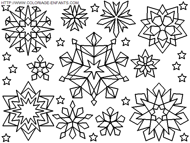 coloriage Fetes Noel Flocons