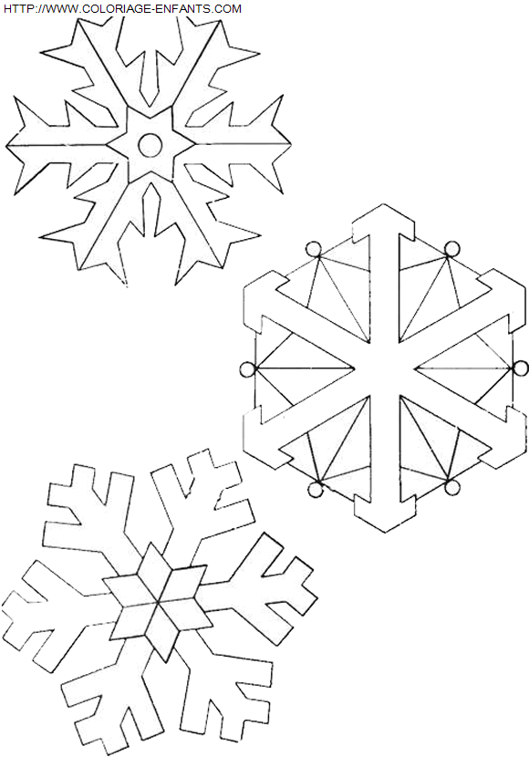 coloriage Fetes Noel Flocons