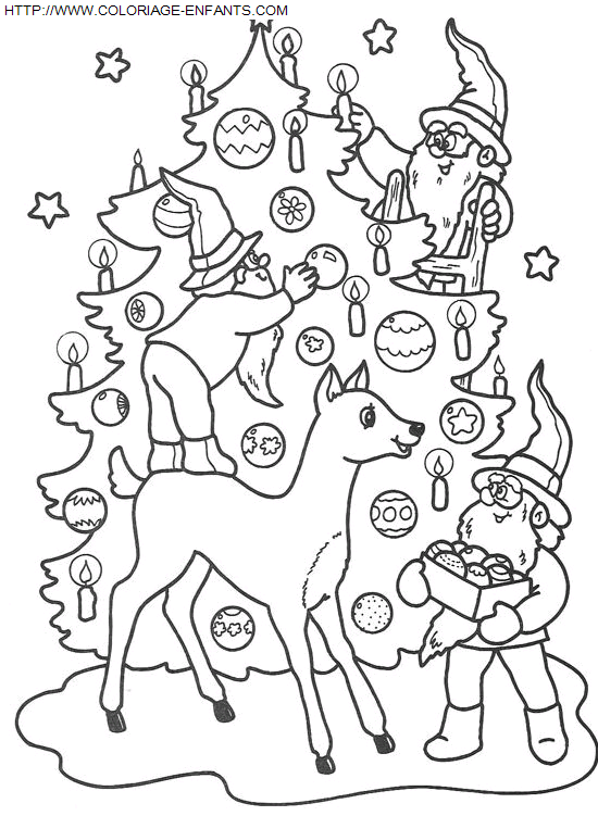 coloriage Fetes Noel Lutins