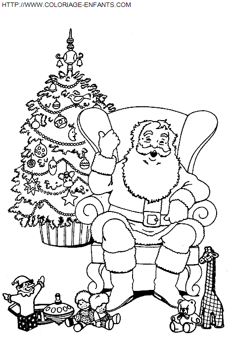 coloriage Fetes Noel Maison Pere Noel