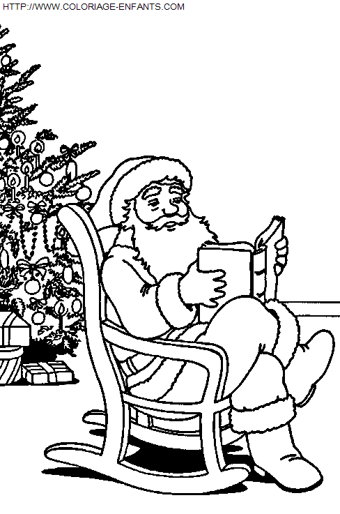 coloriage Fetes Noel Maison Pere Noel