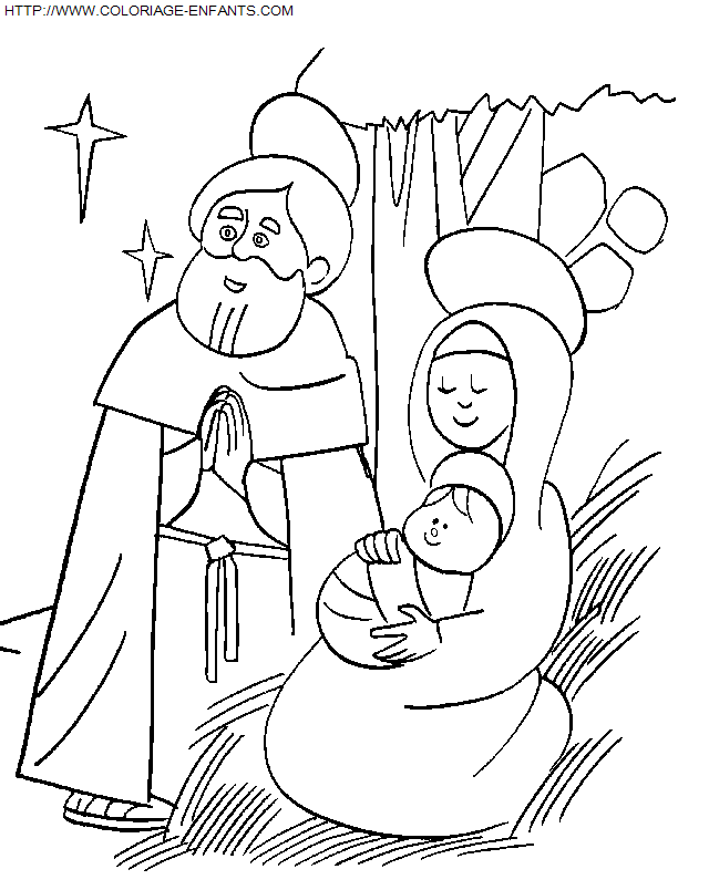 coloriage Fetes Noel Nativite