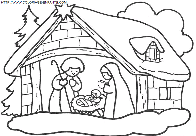 coloriage Fetes Noel Nativite