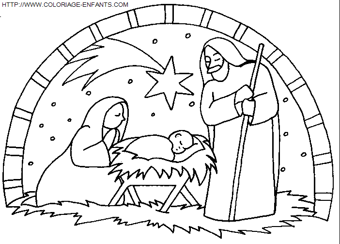 coloriage Fetes Noel Nativite