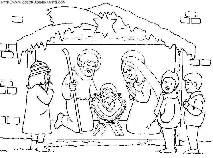 coloriage Fetes Noel Nativite